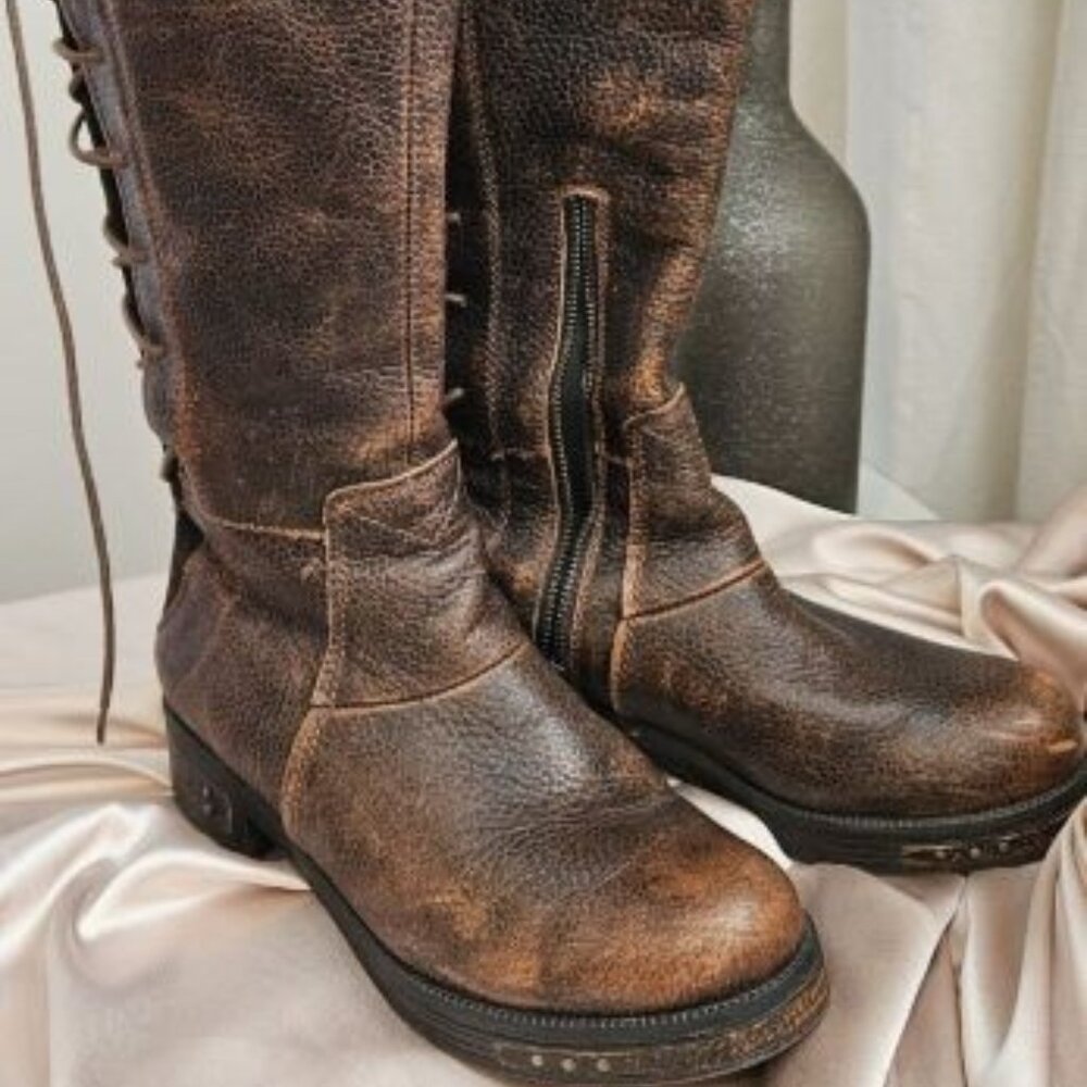 CAT leather boots WIDE CALF almost new